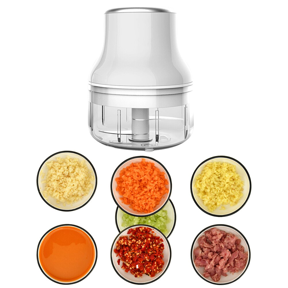 250ml Wireless Electric Garlic Press Mini Meat Grinder Juicer Household Fruit Vegetable Chopper Mixer Kitchen Tools