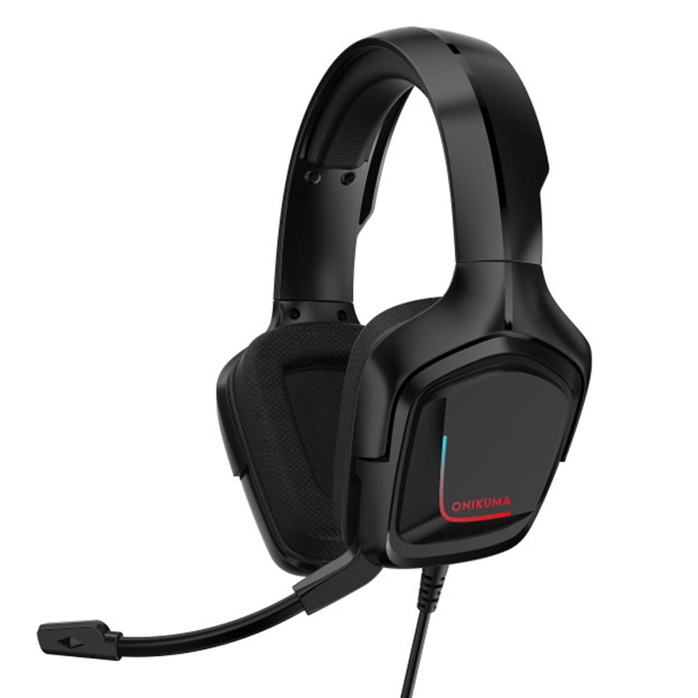 ONIKUMA K20 PS4 słuchawki słuchawki gamingowe 3.5mm komputer dla graczy Stereo gry słuchawki z mikrofonem/Led Light dla XBox One/Laptop Tab: K20 black