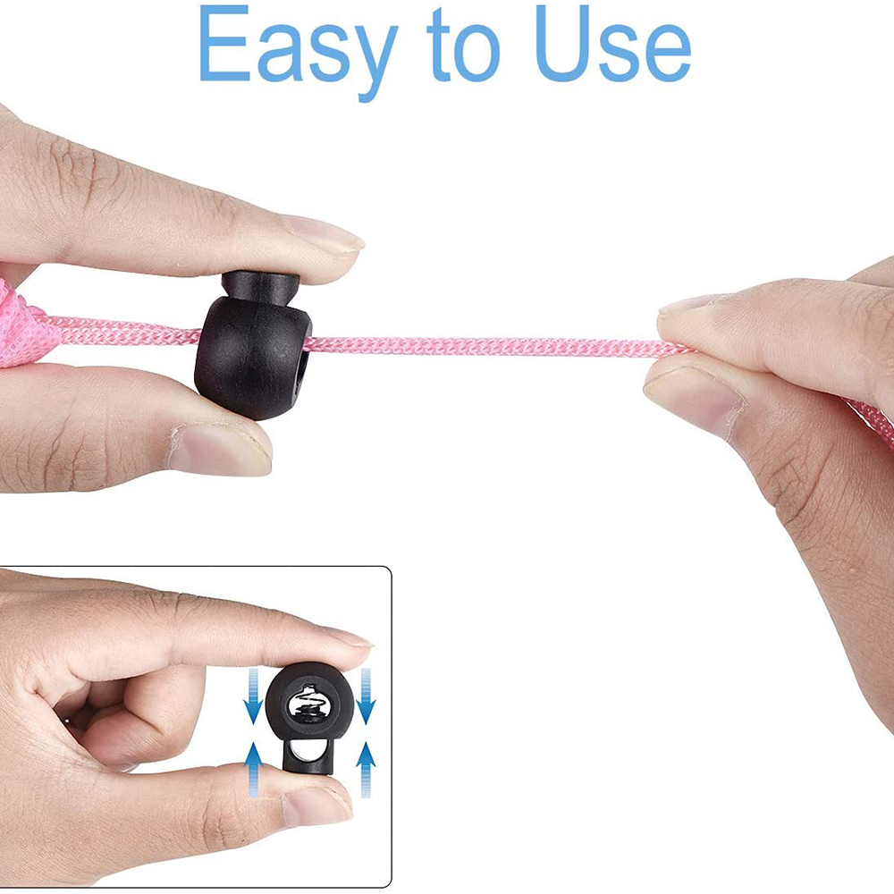 50pcs Cord Lock DIY Plastic Spring Toggle Stopper Lanyard String Cord Clip for Drawstrings Use in Shoelace Clothing