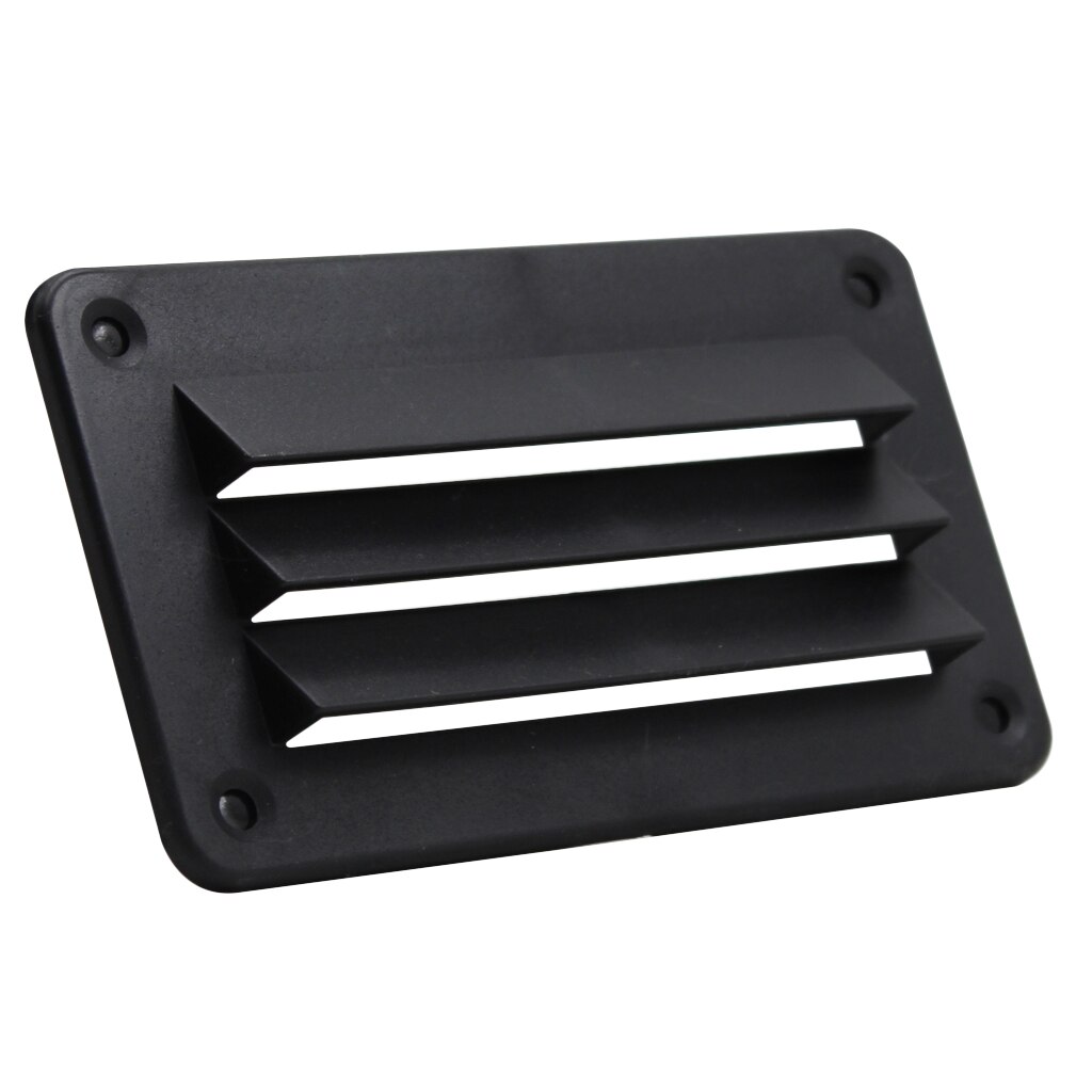 Black ABS Plastic Louvered Vent Ventilator Cover Plate 14x7.9cm / 5.51x3.11 inch