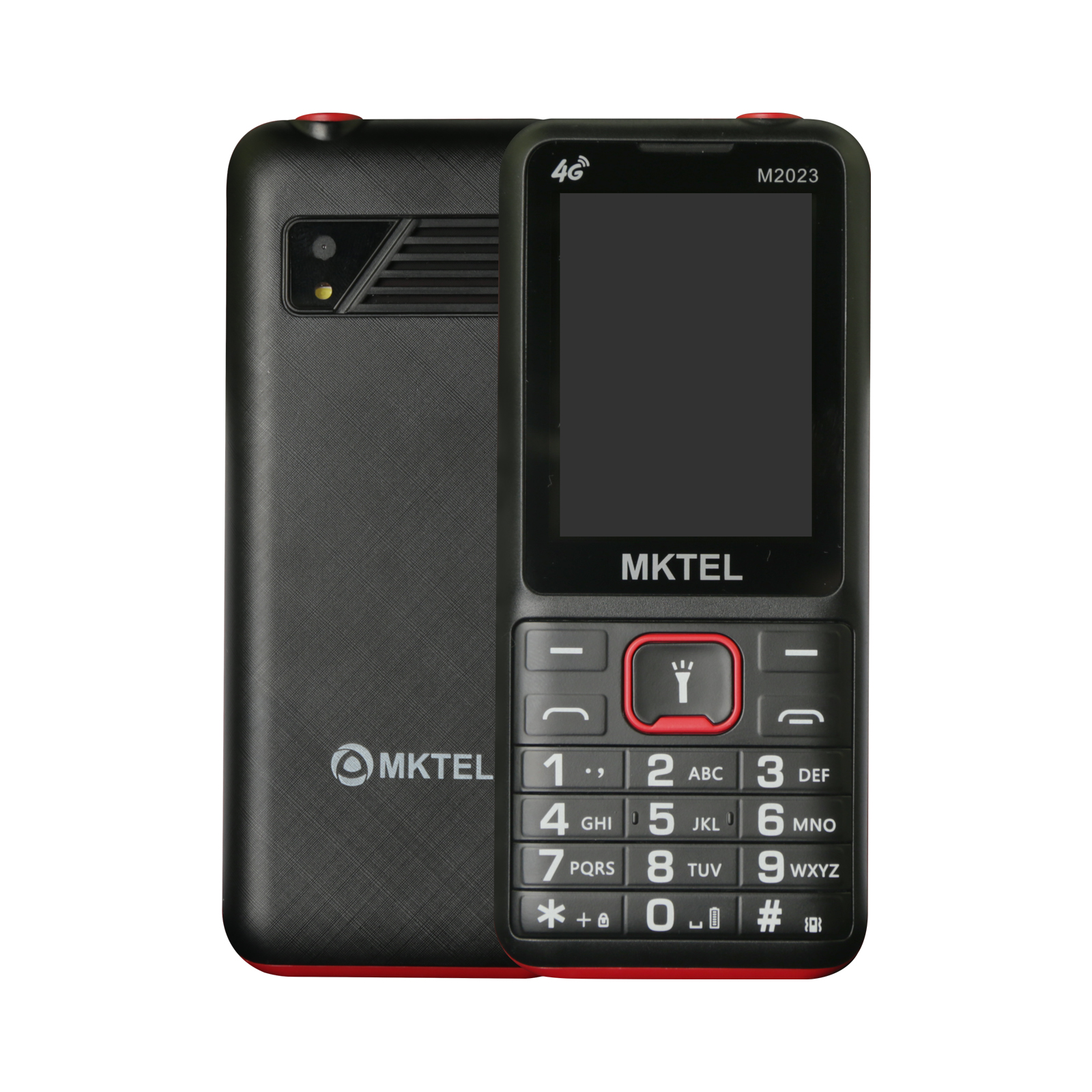 MKTEL M2023 4G Funktionstelefon 2,4-Zoll-Bildschirm Dual SIM Dual bereithalten 1800 mAh Akku 3 in 1 Lautsprecher MP3/MP4/FM Radio Puguang Lampe: Schwarz