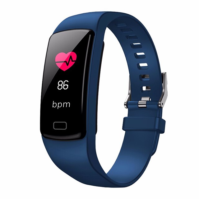 Y9 fitnessarmbånd puls kalorieindhold søvnovervågning smart armbånd med trykmåling tonometer vandtæt smartbånd: Blå