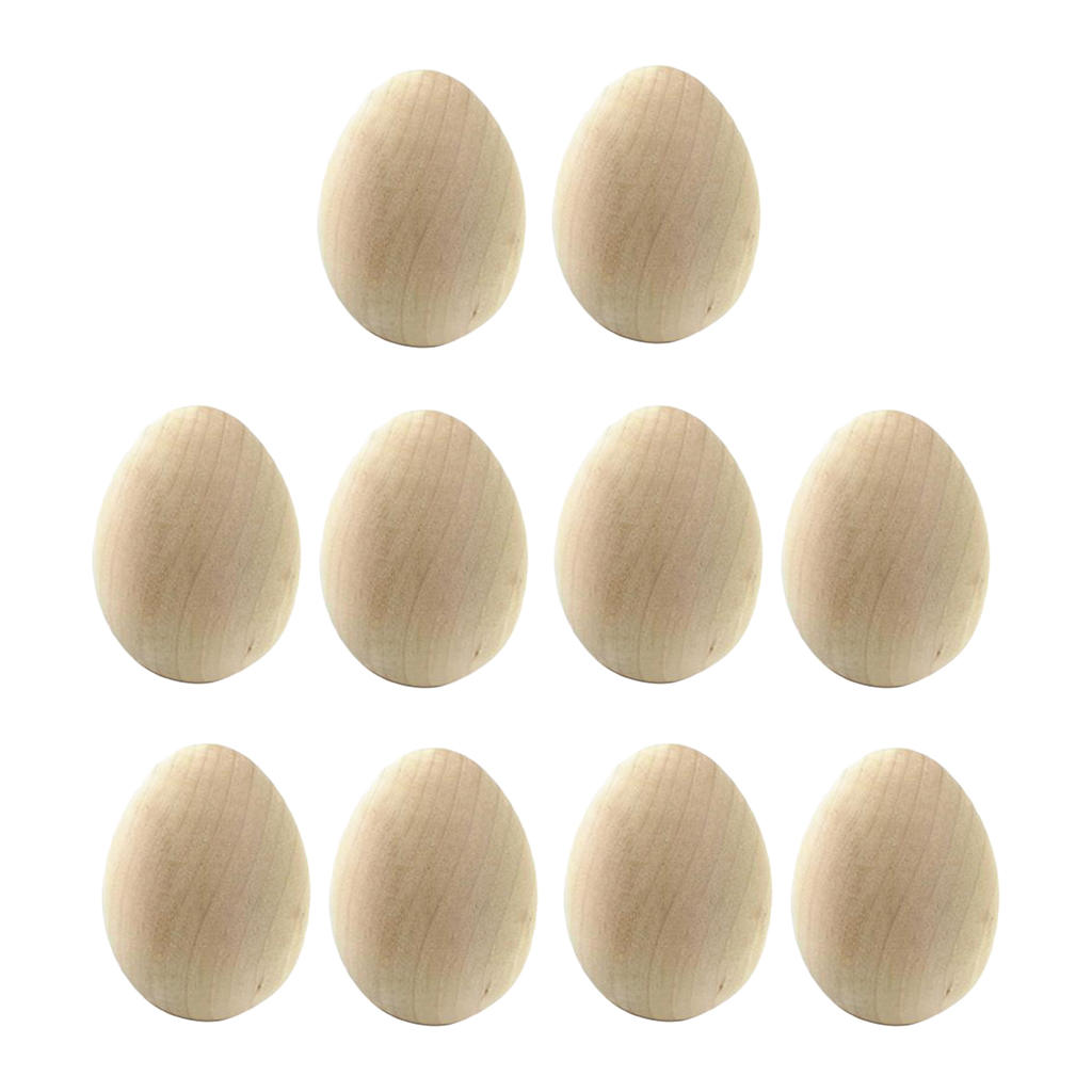 10PCS Easter Eggs, Hand-painted Wooden Eggshell Decoration, Children's Graffiti