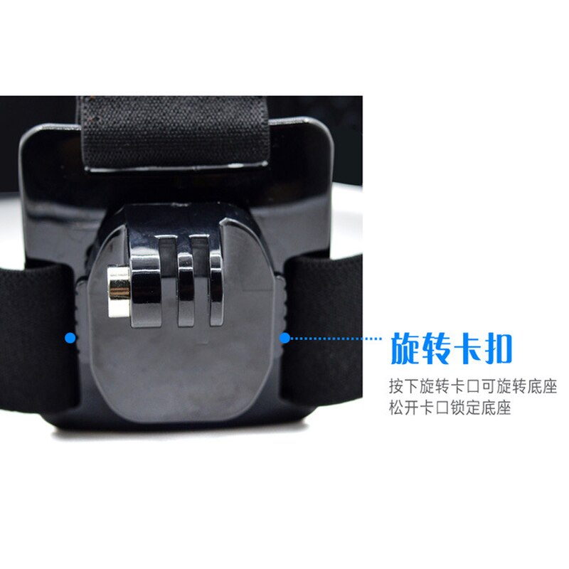 GOPRO 360 Degree Rotary Headband Section Three Rubber Headbands Anti-skid Front Pat Headband Holder for Xiaoyi