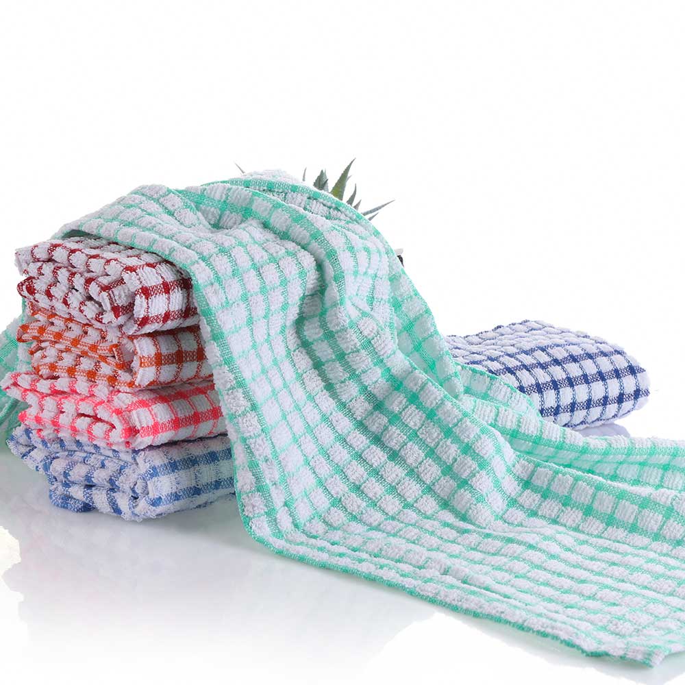1pc 42*62cm absorberande torkhandduk bomull kökshanddukar tvätt skålen rengöringsdukar gitter handduk köksmaterial