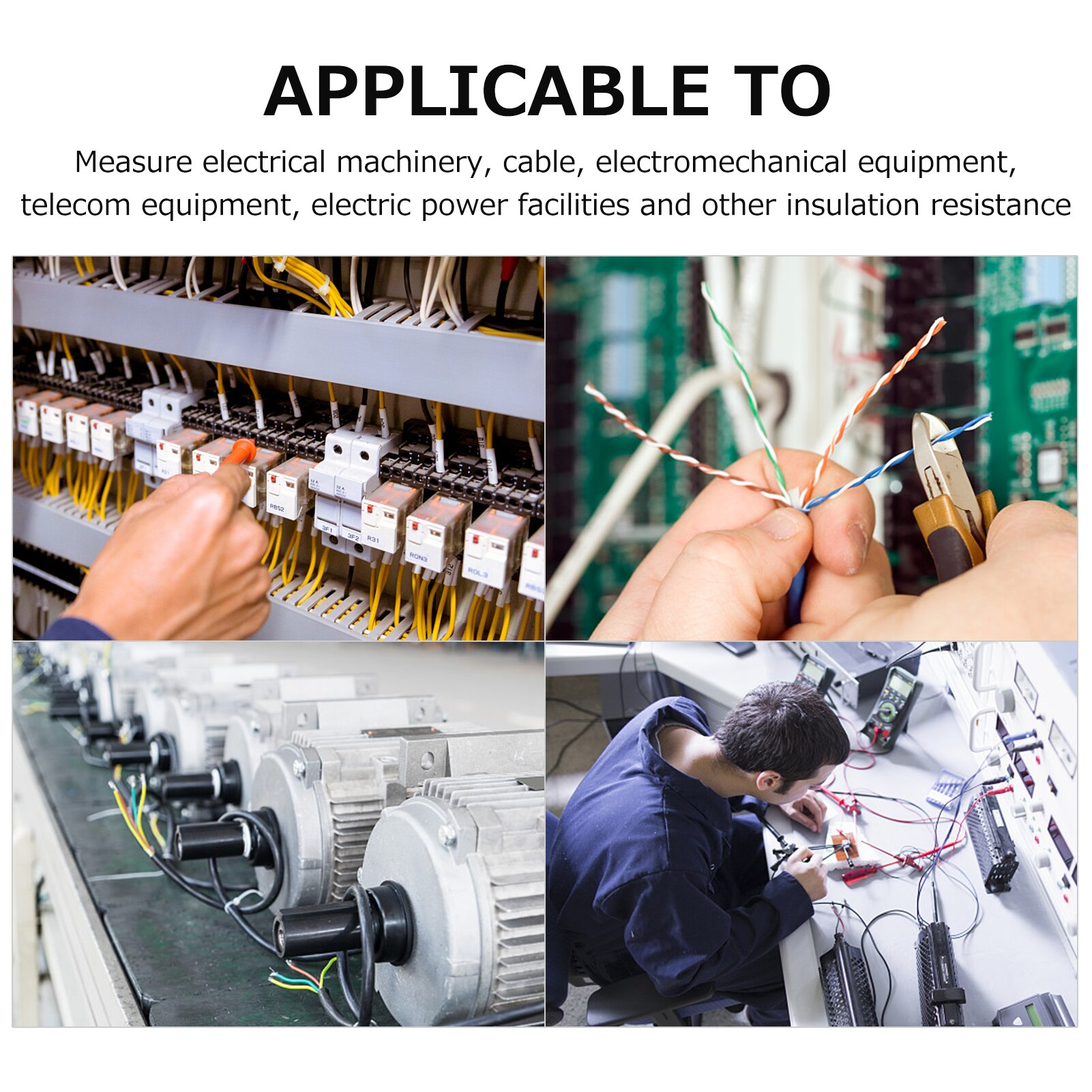 Digital Insulation Resistance Tester with LCD Backlight DC 250V/ 500V/ 1000V AC 750V Multifunction Insulation Resistance Meter