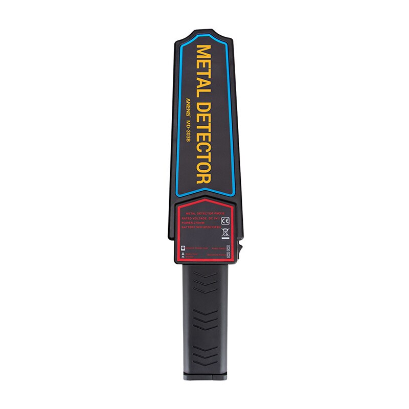 Detector de Metales portátil, varita de seguridad, escáner de Metal portátil con sensibilidad ajustable, alertas de luz de vibración de sonido: G301311