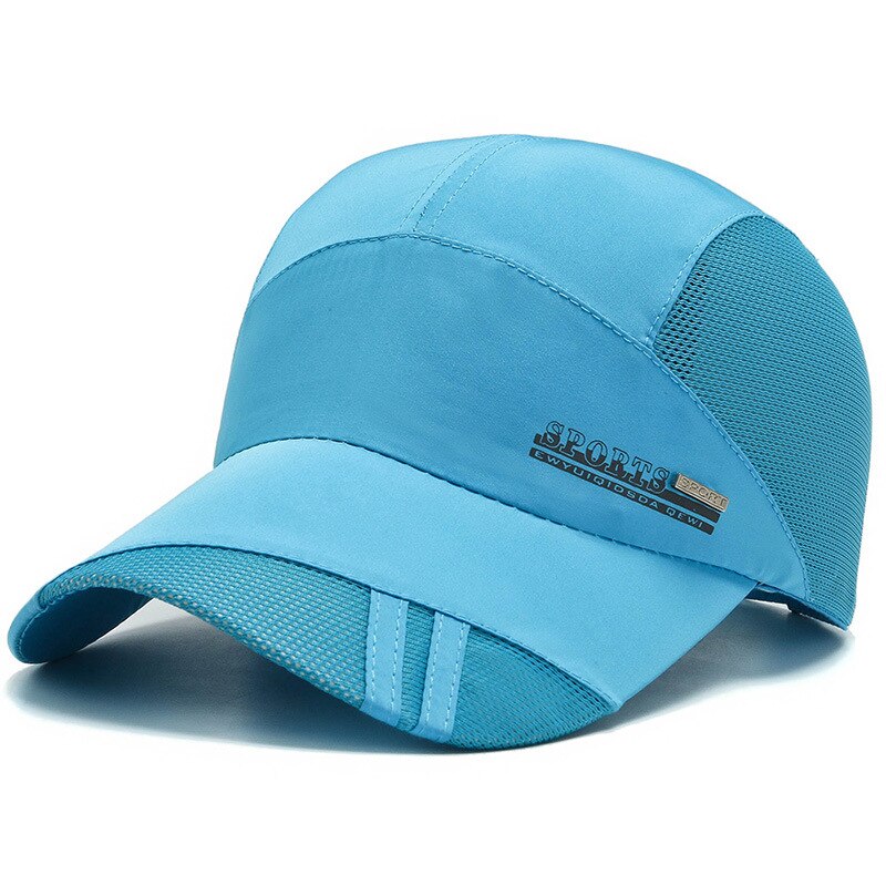 Masculino feminino esportes de secagem rápida boné de beisebol snapback sunhat malha retalhos de pesca ao ar livre correndo hip hop chapéus de beisebol casquette: Blue Cap