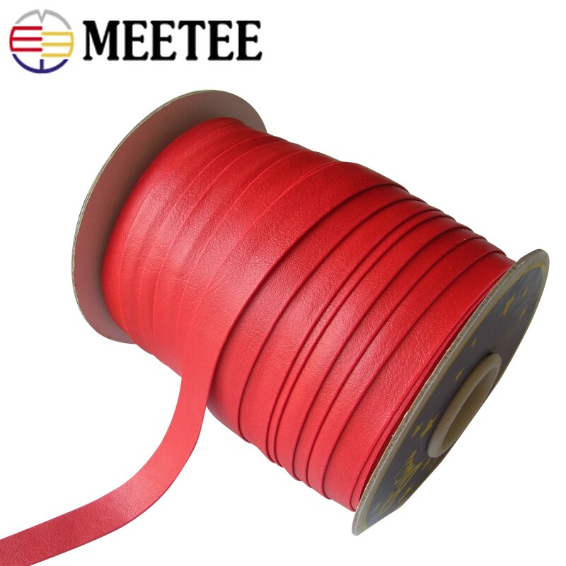 10 Meter Meetee 1.5cm PU Lederen Linten Touw Naaien Effen Kleur Lint DIY Verpakking Materiaal Naaibenodigdheden voor Kleding