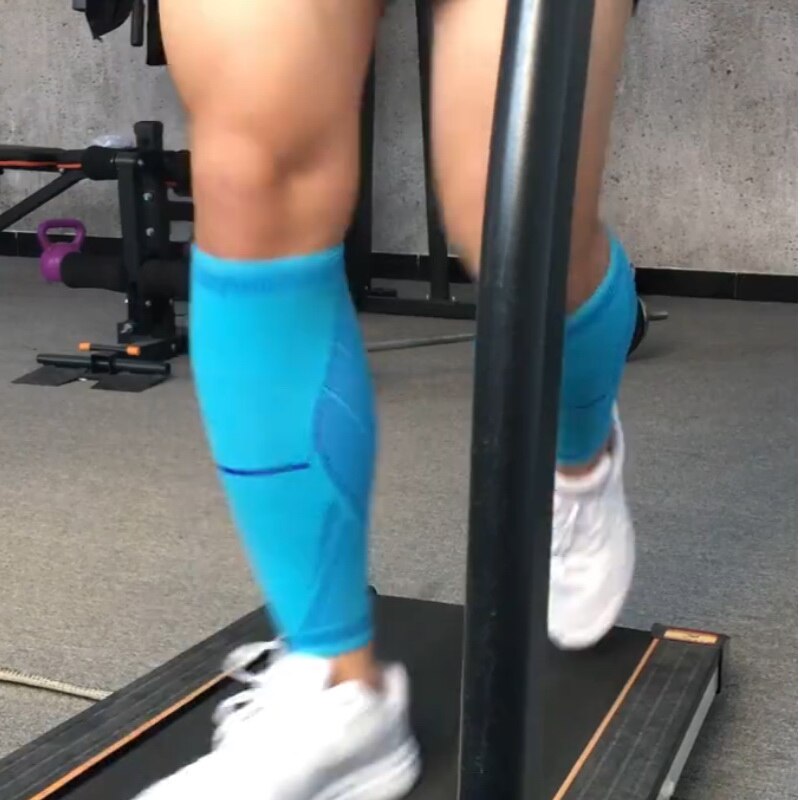 Elastisk stickad sport kompression ben vad ärmar tennis löpning lindrar muskelvärk benvärmare skydd basket fitness