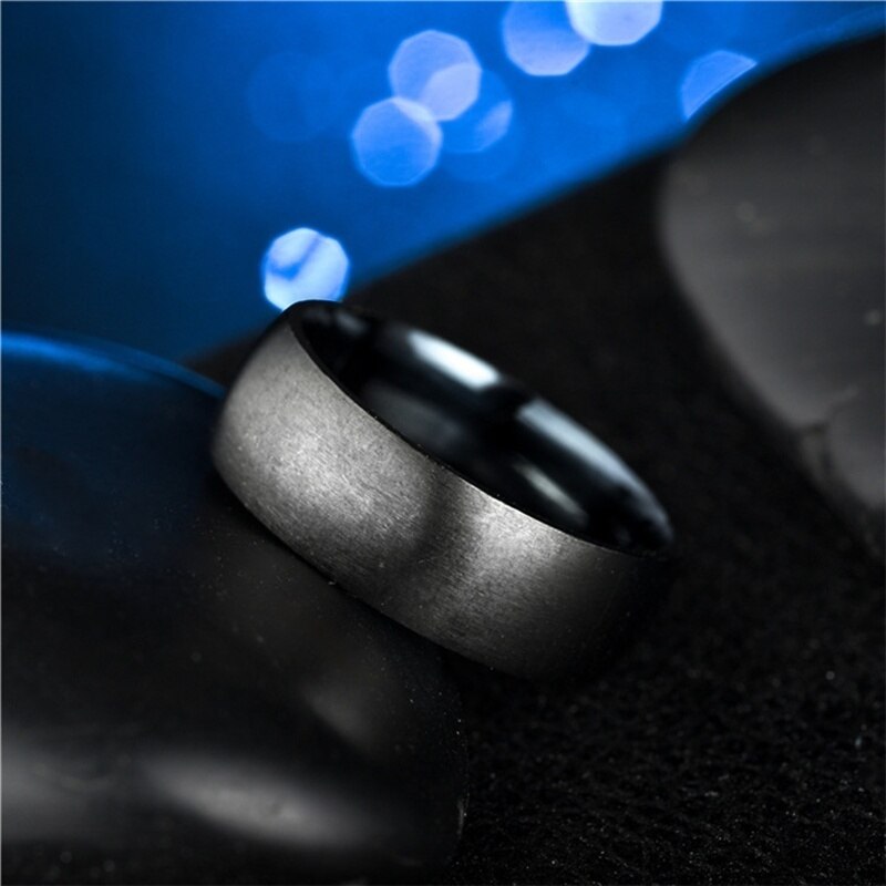 FDLK-anillo de acero inoxidable mate para hombre, 8mm, para boda, joyería