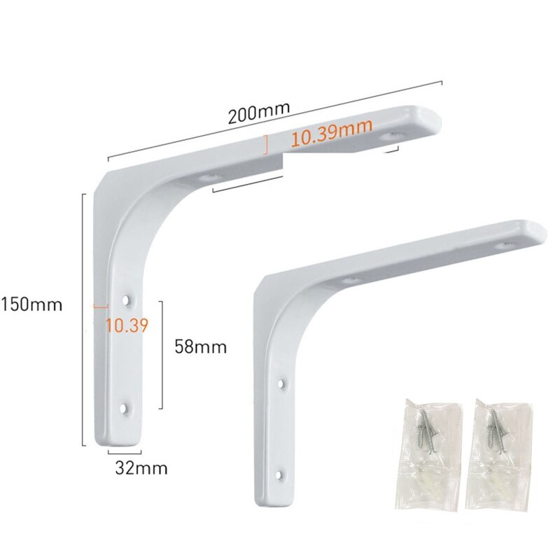 2pcs Shelf Brackets Thicken Iron L-Shaped Right Angle Corner Brace for Wall Hanging Furniture Connector Industrial Decorative: W3