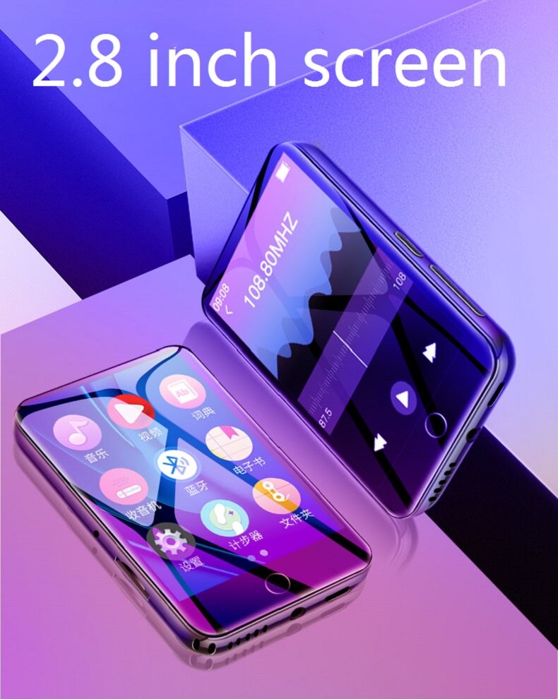 Newest RUIZU M7 Metal Bluetooth 5.0 MP4 player Built-in Speaker 2.8 inch Screen With E-Book Recording Radio Video Pedometer