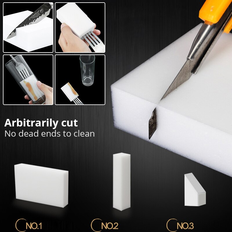 100 Pcs/lot Sponge Magic Sponge Cleaners Eraser White Cleaner Multi-functional Cleaning Kitchen Accessories Cleaning Sponges