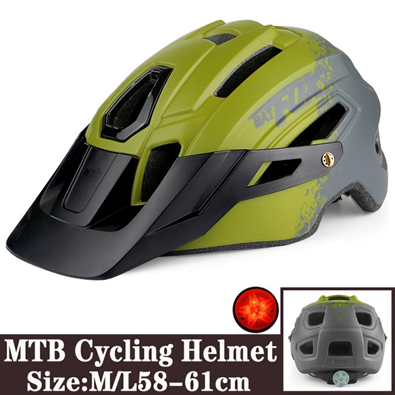 BATFOX Bicycle Helmet Chameleon Gradient Color Riding Mountain Bike Cycling Helmet Skateboard Helmet Safety Helmet: 8275-Green Gray