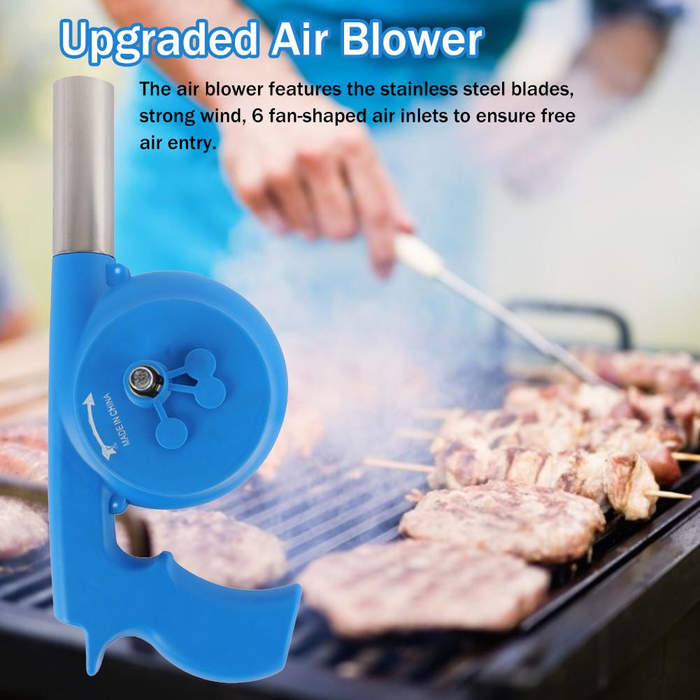 Soplador de aire Ventilador de barbacoa portátil fuelle de barbacoa, herramienta de manivela manual, accesorios de estufa para cocina al aire libre, novedad