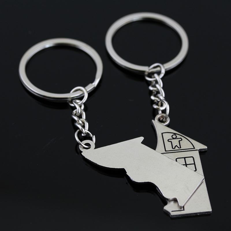 Juego de llaveros para parejas de 2 uds., llavero cadena Chapado en aleación, llaveros creativos con personalidad, joyería decorativa, para hombres y mujeres