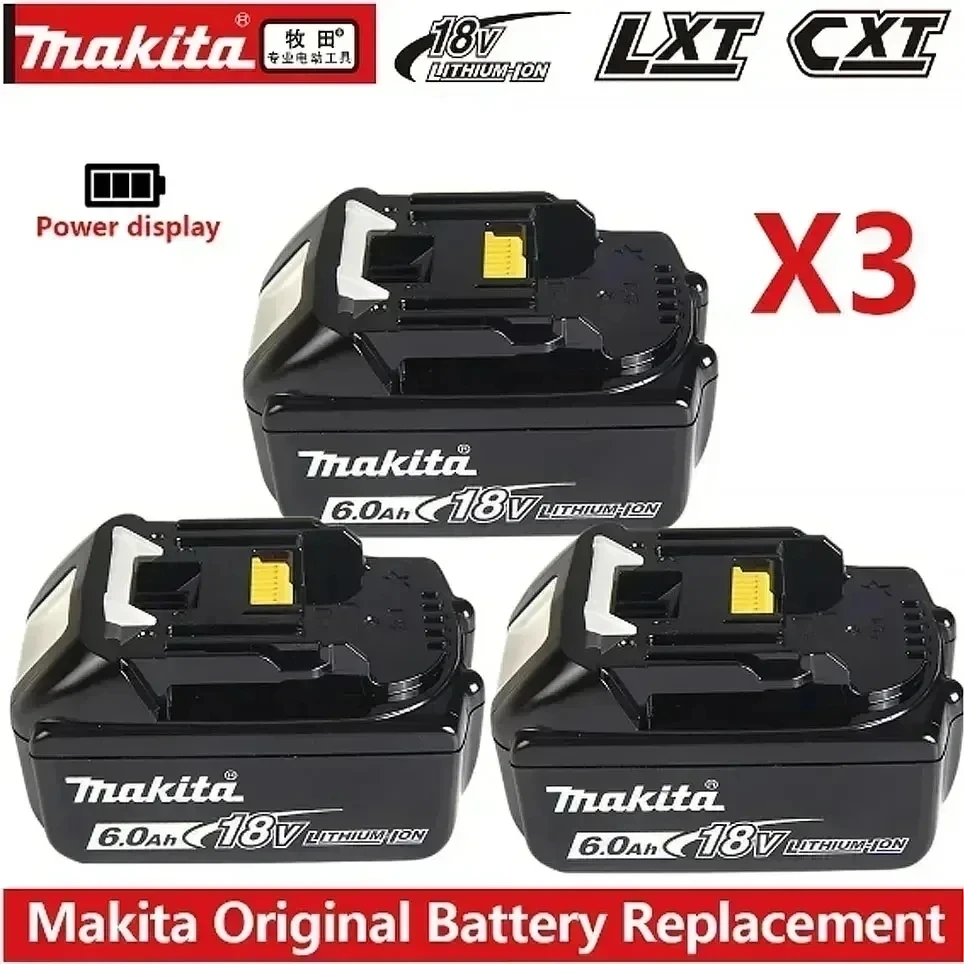 Makita original bateria recarregável de íon de lítio 18v 6000mah 18v 6.0ah bateria de substituição de broca bl1860 bl1830 bl1850 bl1860b