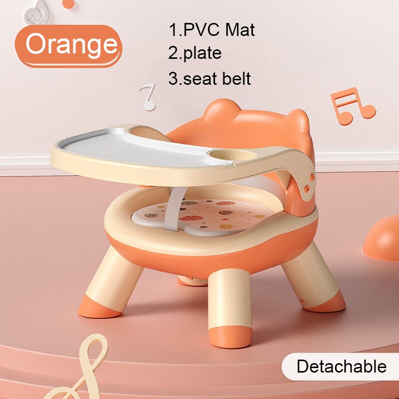 Baby Mahlzeit Stuhl Aufzug essen freundlicher Sessel Für Küche freundlicher Esszimmer Fütterung Stühle mit Tisch: Orange2