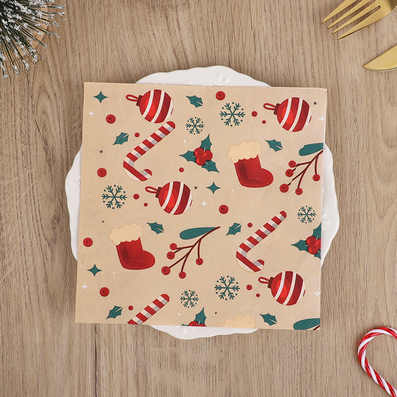 Servilletas de papel navideñas de 20 piezas, pañuelos desechables, manteles individuales navideños para mesa del hogar, decoración, suministros para de Año 2026