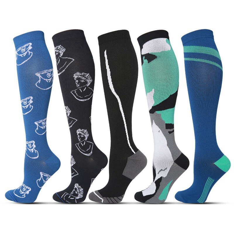 Compression Socks Knee High/Long Printed Footwear Accessories Outdoor Sports Casual Style Socks Hosiery For Cycling Running