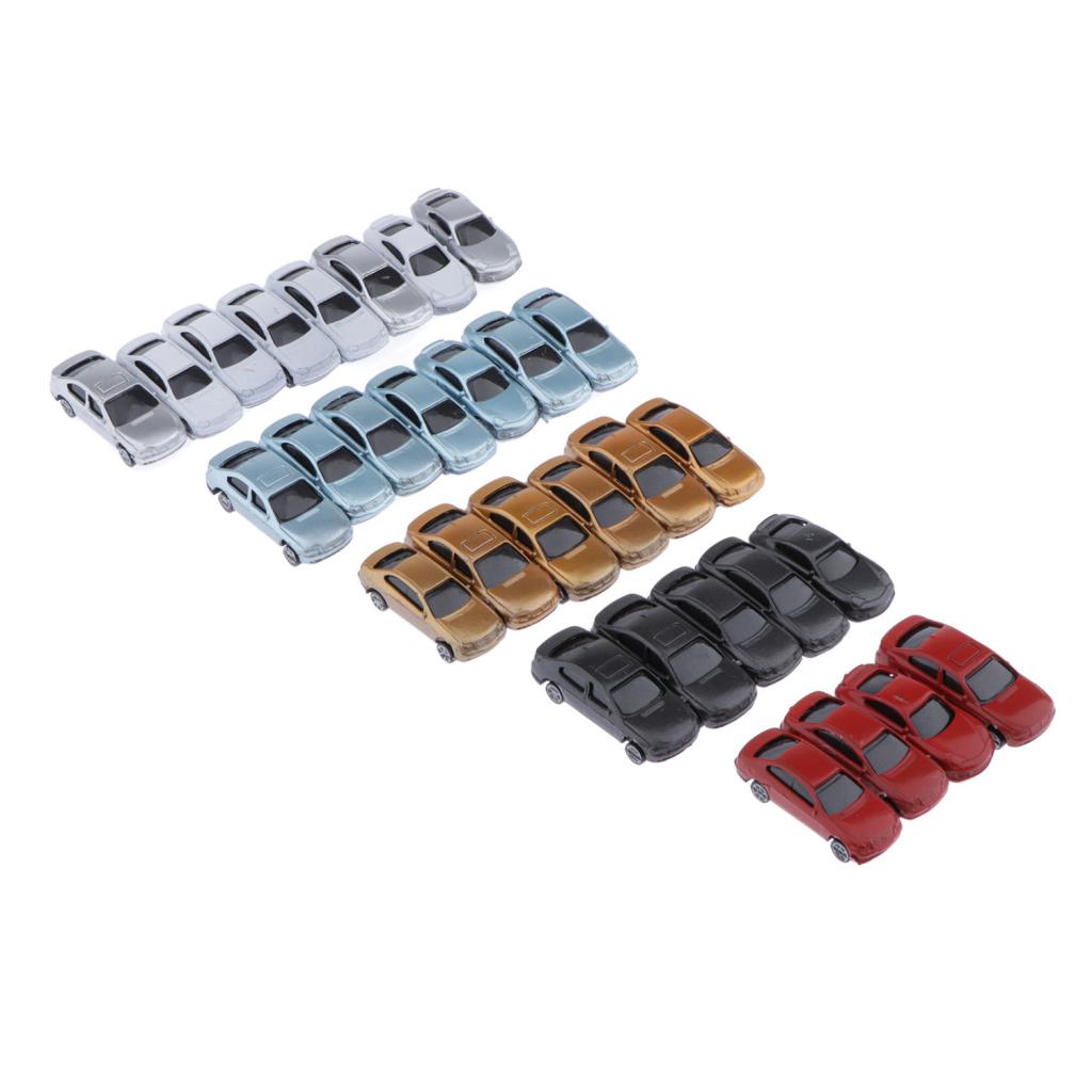 30pcs Painted Model Cars Miniature Model Car Building Train Layout Scale HO OO TT (1 to 100)