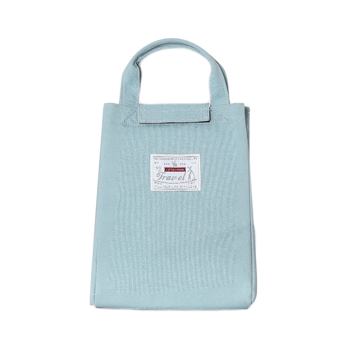 Unisex Canvas Lunch Tas Draagbare Pure Kleur Picknick Tas Voor Student School Werk Grote Capaciteit Lunch Tas: Blauw