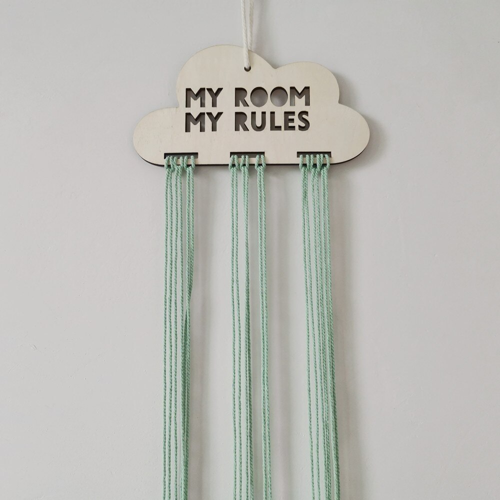 Organizador de horquillas de nube de madera para niña, soporte de pinzas para el pelo de bebé, almacenamiento de fotos de joyería, colgante para habitación de niños, adornos de pared