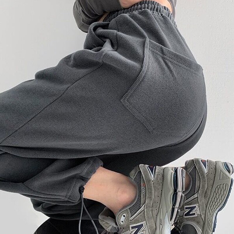 Casual Hosen Frauen 5 Farben Koreanischen Stil Weiblichen Feste Studenten Frühjahr Kordelzug Lose Mujer Hipster Gerade Hosen Täglichen Kpop