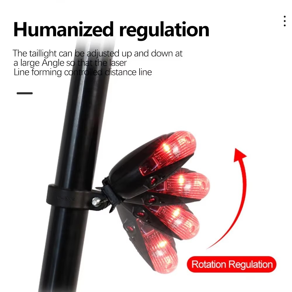 Luz trasera de bicicleta superbrillante, fácil de instalar, iluminación gran angular, luz trasera de ciclismo, advertencia de seguridad, múltiples modos