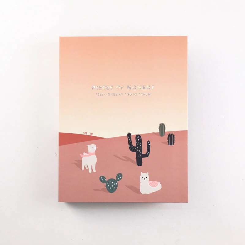 Grote Capaciteit Familie Fotoalbum 3 Inch Kind Fotoalbum Cartoon 288 Pagina 'S Slot Type Fotoalbum Bioscoopkaartje Álbum de Fotos: Pink animal