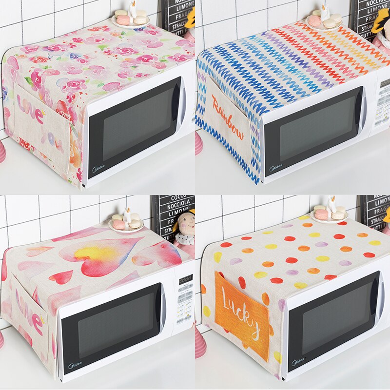 Nordic stijl Regenboog mooie Magnetron dust covers De oven shield Doek kunst Landelijke stijl met Winkel inhoud zak