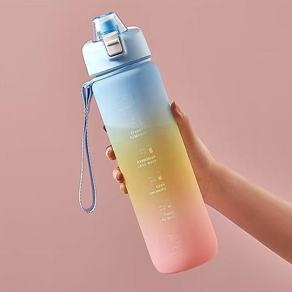 1000Ml Sport Water Fles Afdichting Anti-Lek Drink Fles Plastic Draagbare Sport Water Cup Geschikt Voor Camping En wandelen