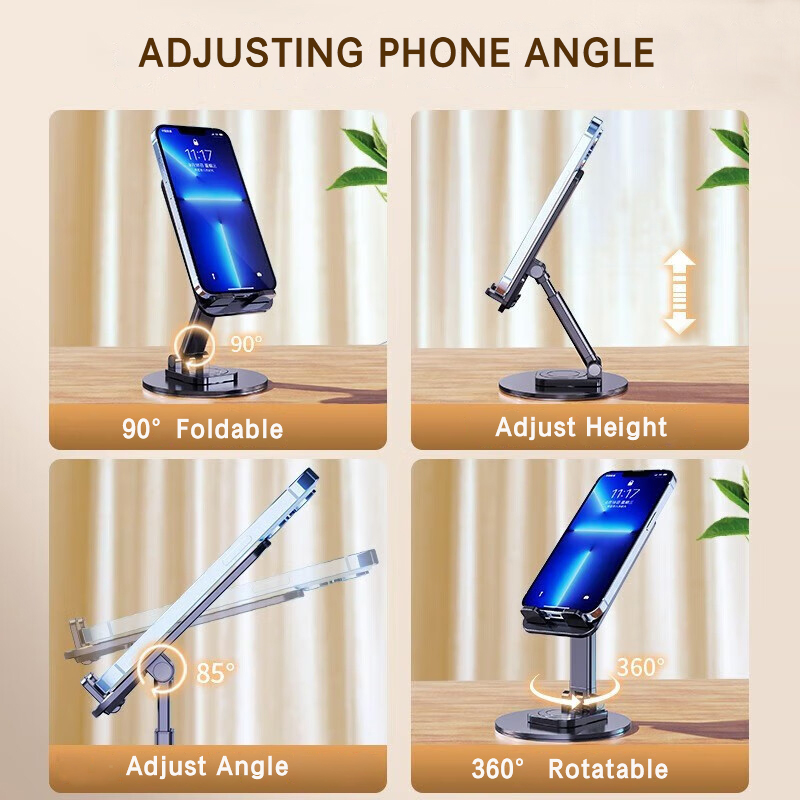 Houder voor desktoptelefoon 360° ° Roterende opvouwbare standaard antislip voor iPhone 13, Xiaomi Huawei mobiele telefoon, tablet, universele accessoires