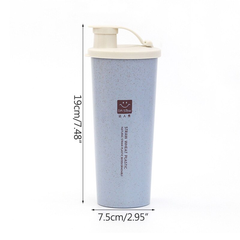 Bærbar Kopp av Hvetestrå - Med Lokk - 19x7.5cm - Krus til Kaffe, Te, Melk