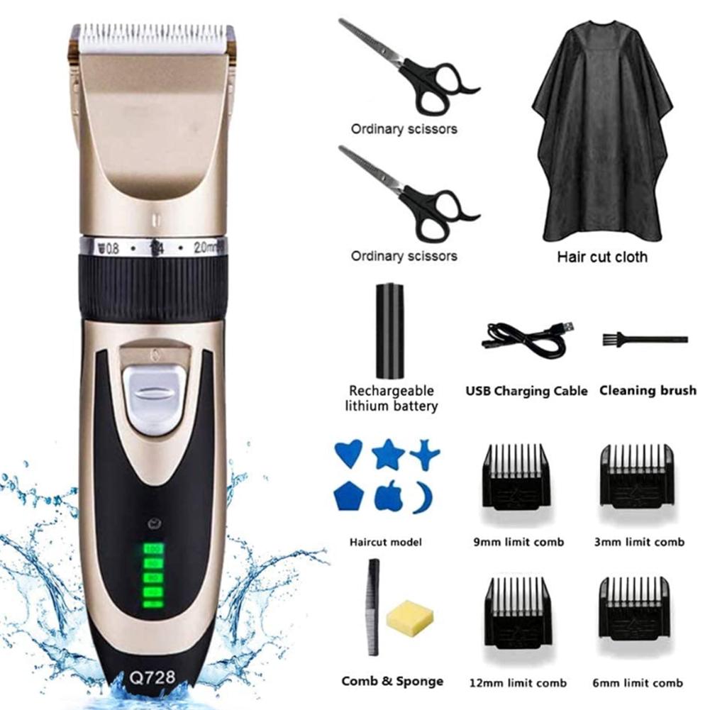 Hair Clipper Kit Hairdressing Hair Trimmer Set Rechargeable Electric Hair Clipper Kit with Guide Comb Cleaning