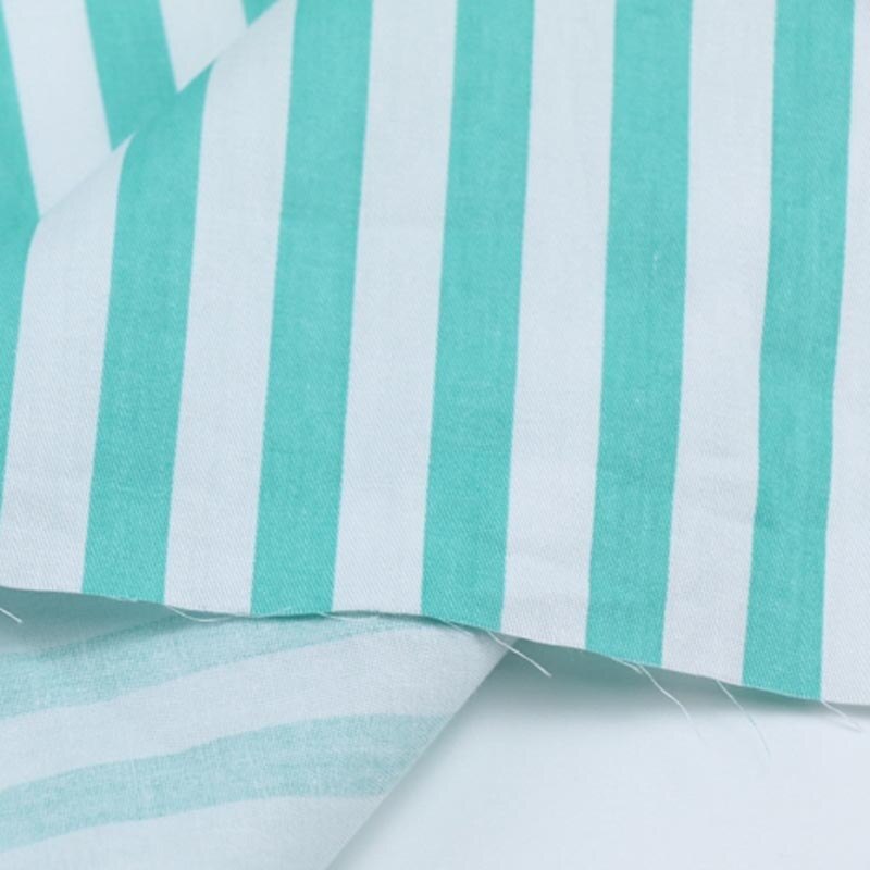 160CM * 50CM tela de algodón azul gris rojo caqui negro 1 cm tela de rayas para DIY ropa de cama remiendo de ropa decoraciones textiles para el hogar: GREEN stripe