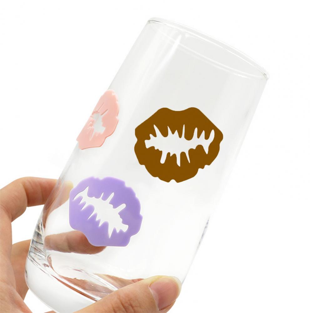 Autocollant de marquage de verre pratique, étiquette de marquage de boisson en Silicone à large Application, autocollant de marquage de verre 24 pièces/ensemble