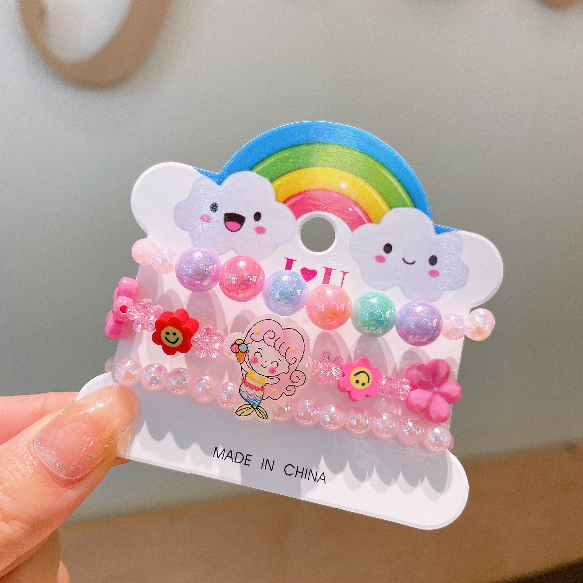 3 uds Qute pulseras de resina coloridas Kit de pulseras para niñas pequeñas pulsera con dijes de para niños accesorios de joyería para fiestas: Marrón rojizo