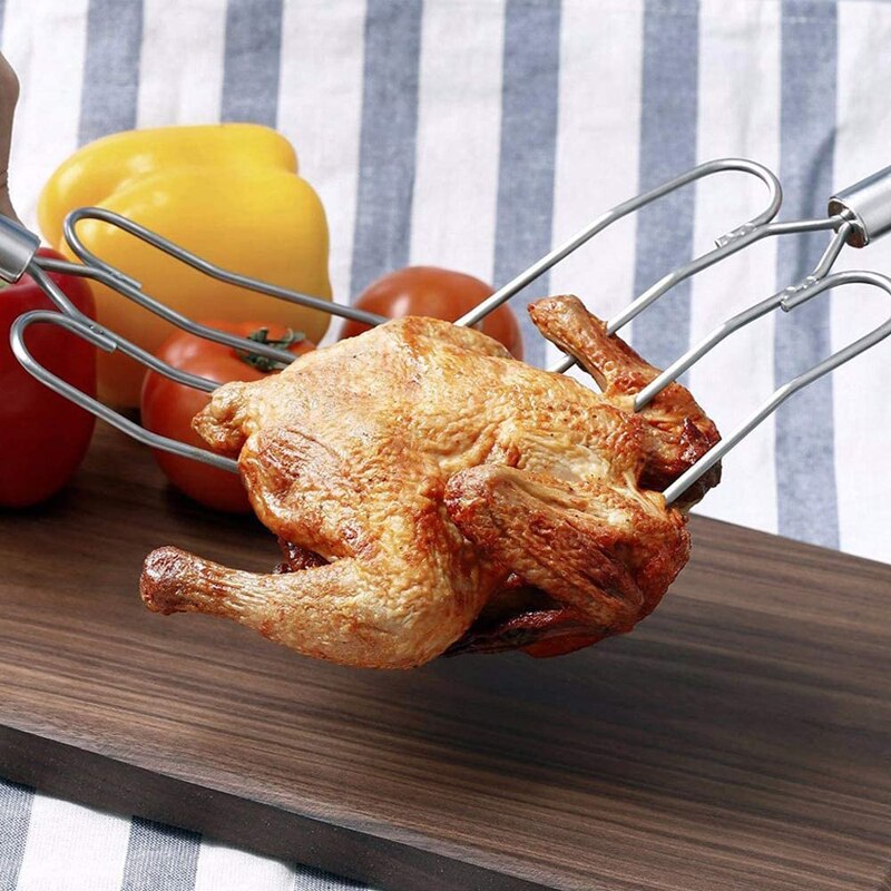 Stainless Steel Multi-Head Turkey Spit Grilling Utensils Barbecue Spit Large Barbecue Spit Kitchen Cooking Tools