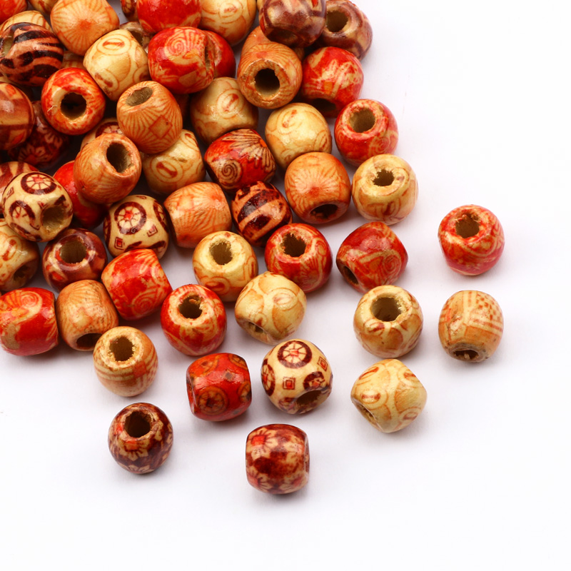 , 30g, cuentas de madera Natural de colores con forma aleatoria, cuentas sueltas para fabricación de joyería, accesorios de decoración para manualidades hechas a mano DIY: Rojo