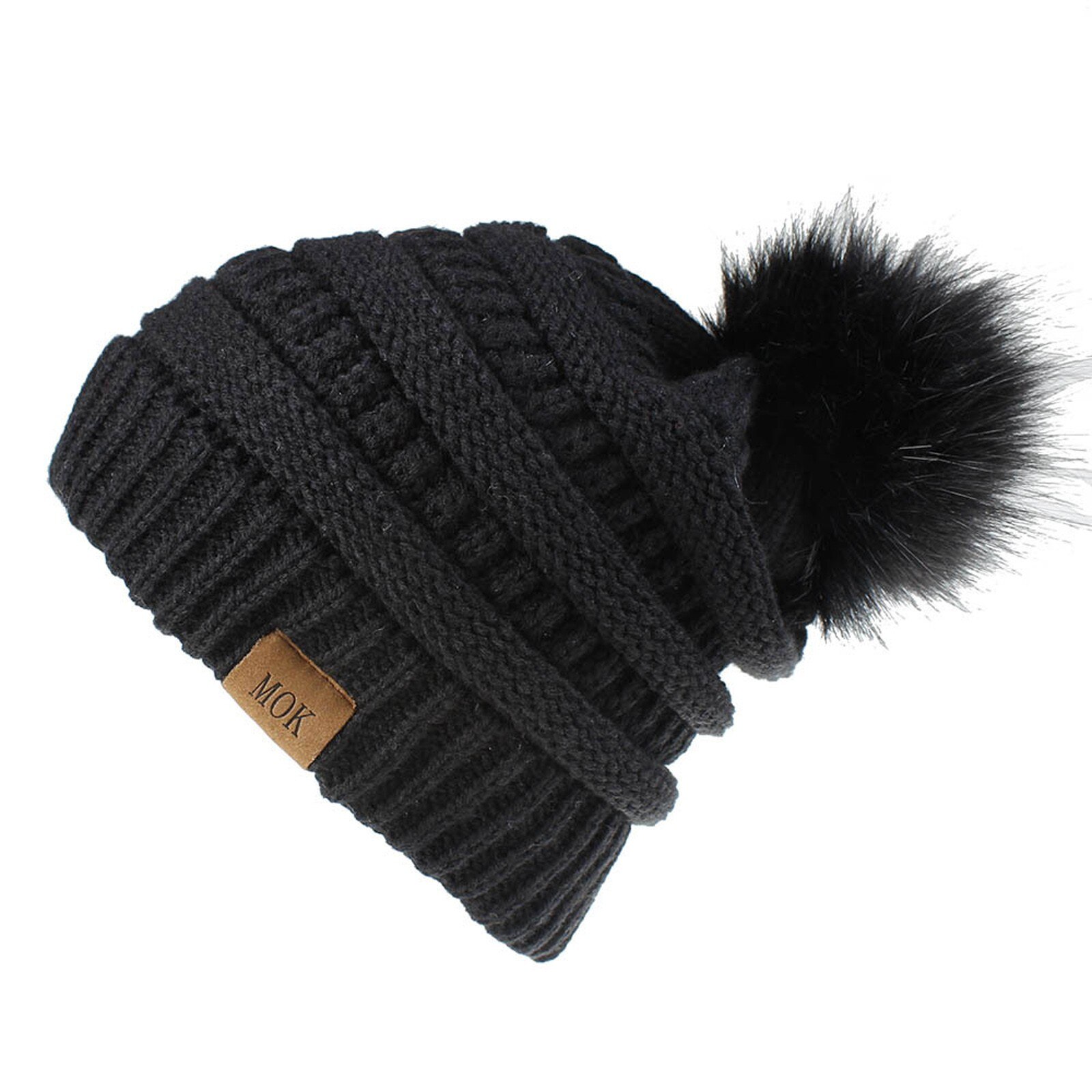 E la moda donna nuova E di alta qualità mantiene caldi cappelli invernali cappello a orlo in lana lavorato a maglia morbido delicato sulla pelle, traspirante: BK