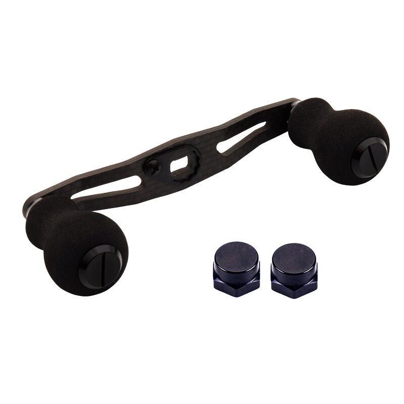 Jitai 8*5/7*4Mm Gat Carbon Visserij-reel Handvat Voor Baitcasting/Spinning Wielen Zwart Eva knoppen Vissen Accessoires Rocker: BLACK / 7X4MM