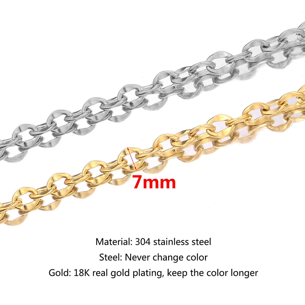 1 meter rostfritt stål guld rolo kabelkedjor platt tråd chic läppar kedja för armband halsband gör diy kedja smycken tillbehör