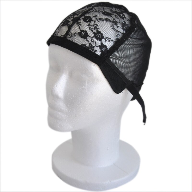 Bonnet de perruque noir pour la fabrication de perruques avec sangles réglables casquettes de tissage en maille sans colle