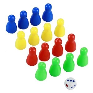 1Set Plastic Chess Pieces Dice Set Puzzle Educational Toys For Children Colorful Flying Chess Board Games Party Game Accessories: 16pcs and 1pcs