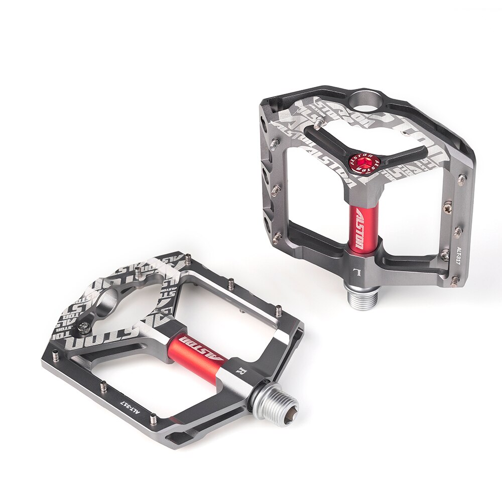 Alston Non-Slip Mountain Bike Pedals,Ultra Strong Colorful Cr-Mo CNC Machined 9/16" 3 Sealed Bearings for Road BMX MTB Fixie Bik: Tit