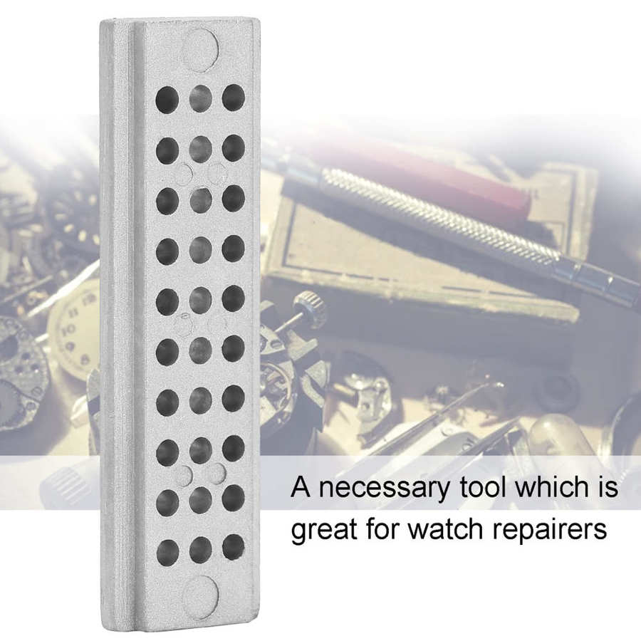 Watch Hole Punching Steel Plate 55x20mm Steel Punch Block Drilling Carving Hole Punching Plate Watch Repair Tool for Watchmaker