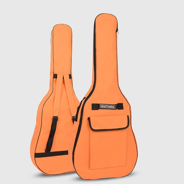 40/41 Inch Oxford Fabric Acoustic Guitar Gig Bag Soft Case 5mm Cotton Double Shoulder Straps Padded Guitar Waterproof Backpack: Orange