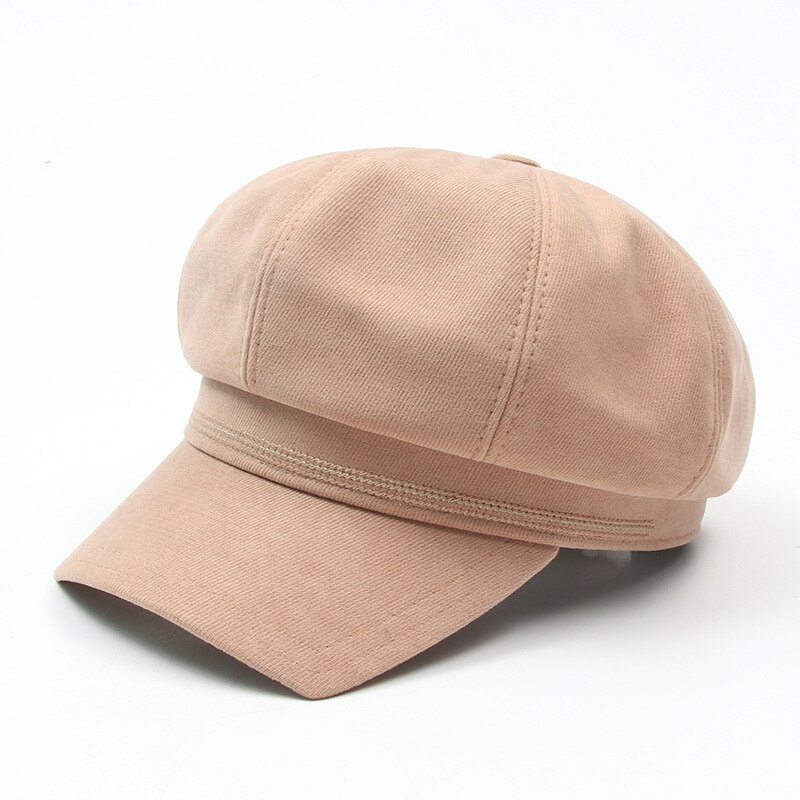 Ldslyjr algodão sólido boina casual pintor chapéu pico octogonal chapéus para mulher e menina 19